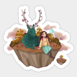 Beautiful art of cute girl Sticker